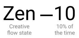 Zen-10 - creative flow state for 10% of the time